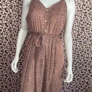 Blush Pink Leopard Print Maxi Dress